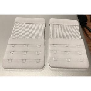 SAMGU Women's Bra Extenders 3 Hook Elastic Stretchy Bra Extension Strap. White